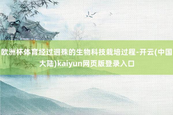欧洲杯体育经过迥殊的生物科技栽培过程-开云(中国大陆)kaiyun网页版登录入口