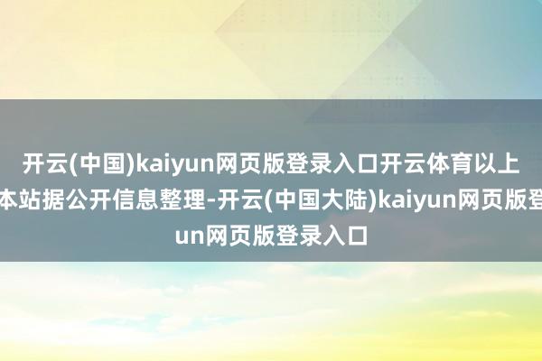 开云(中国)kaiyun网页版登录入口开云体育以上内容为本站据公开信息整理-开云(中国大陆)kaiyun网页版登录入口