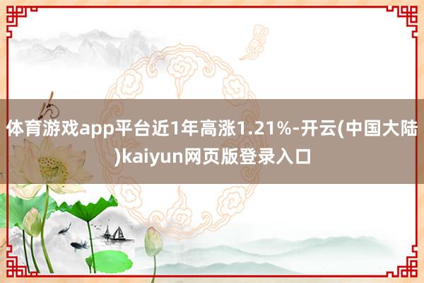 体育游戏app平台近1年高涨1.21%-开云(中国大陆)kaiyun网页版登录入口