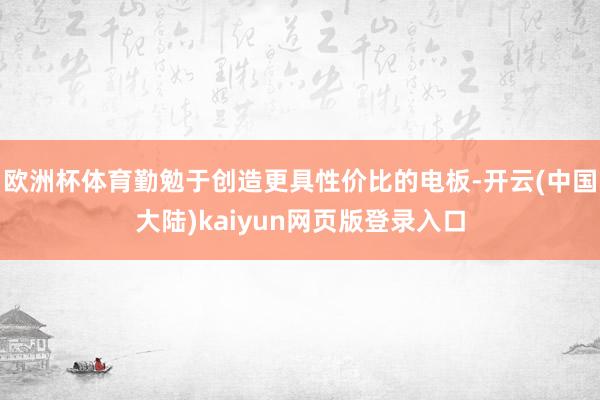 欧洲杯体育勤勉于创造更具性价比的电板-开云(中国大陆)kaiyun网页版登录入口