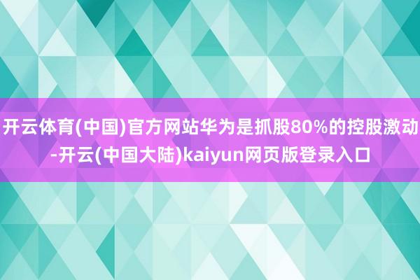 开云体育(中国)官方网站华为是抓股80%的控股激动-开云(中国大陆)kaiyun网页版登录入口